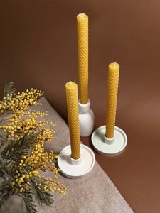 Набір столових свічок з вощини, 3 шт 290324-03 фото